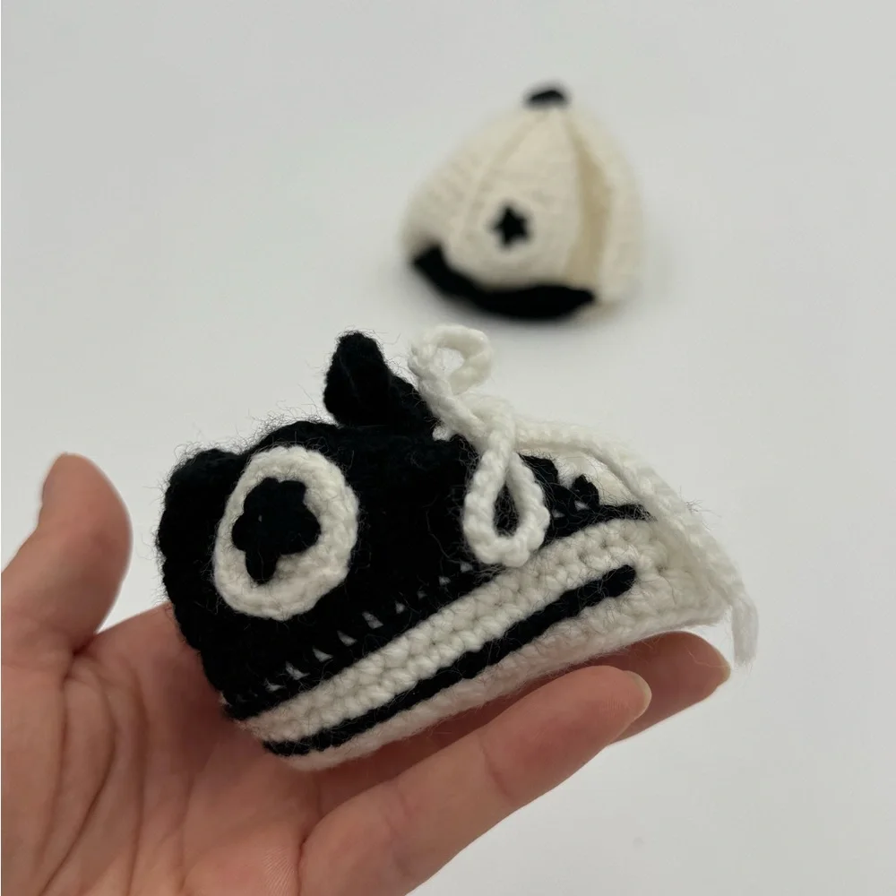 Handmade Crochet Baby Hat and Booties Set